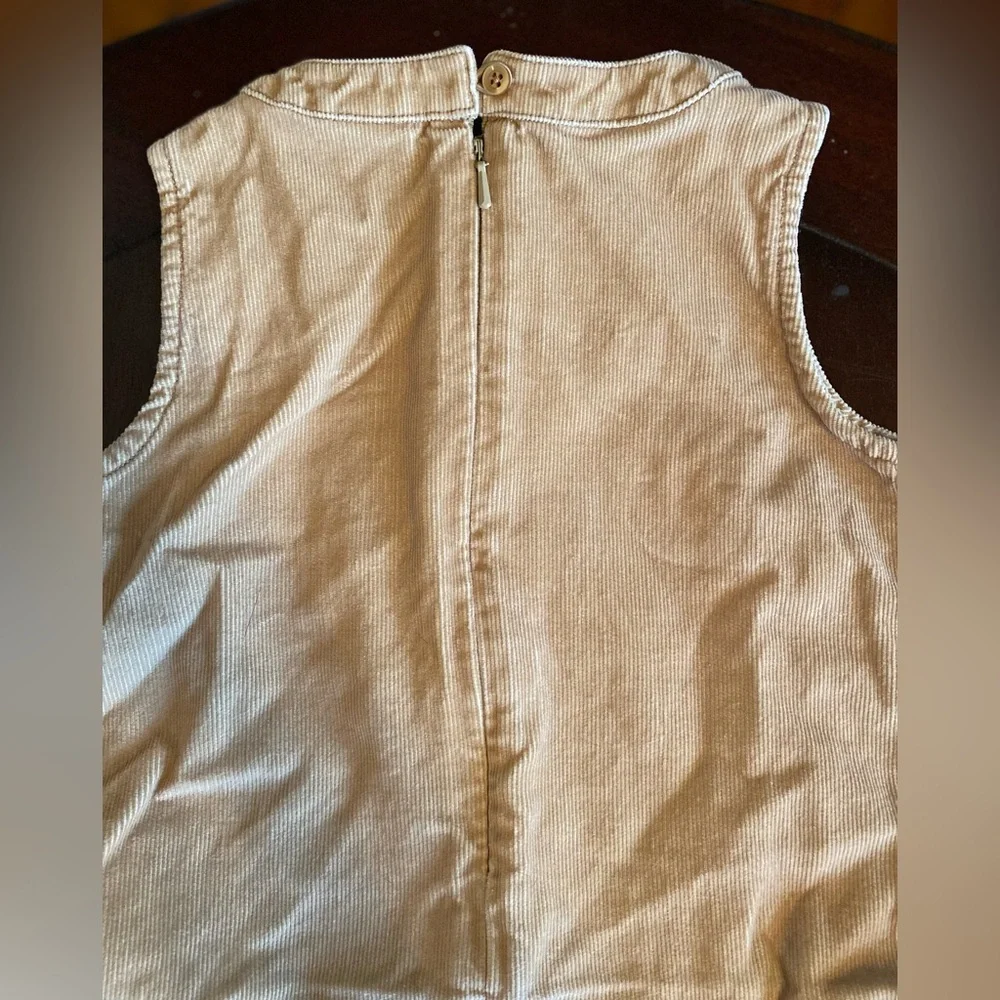 Gap Khaki Corduroy Dress Zip Up Fit & Flare Size 4T